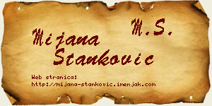 Mijana Stanković vizit kartica